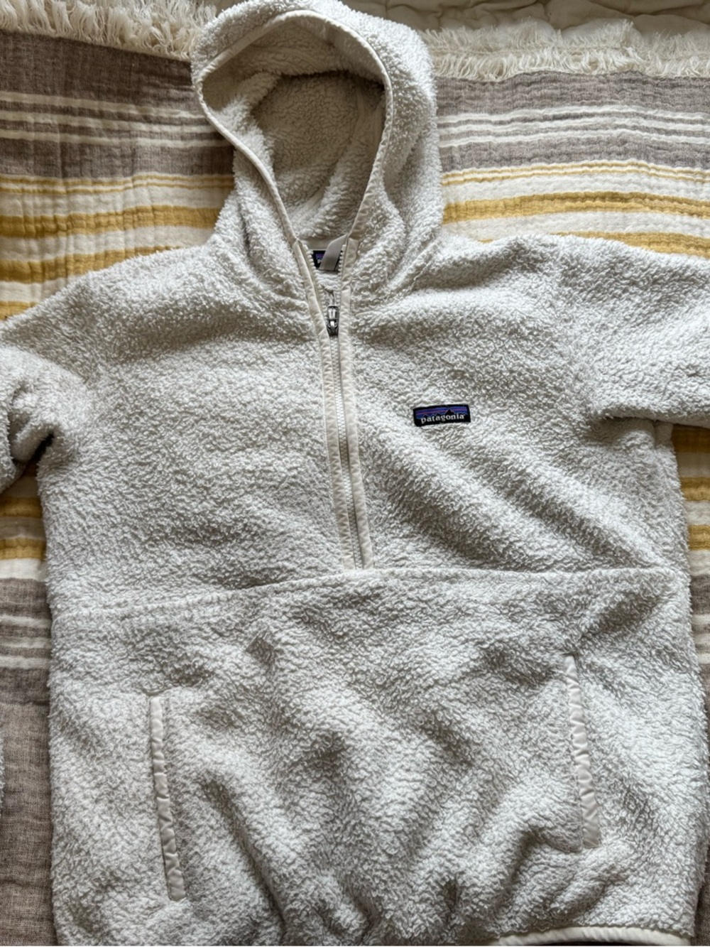 Patagonia Cozy Shearling Half-Zip Hoodie - Cream